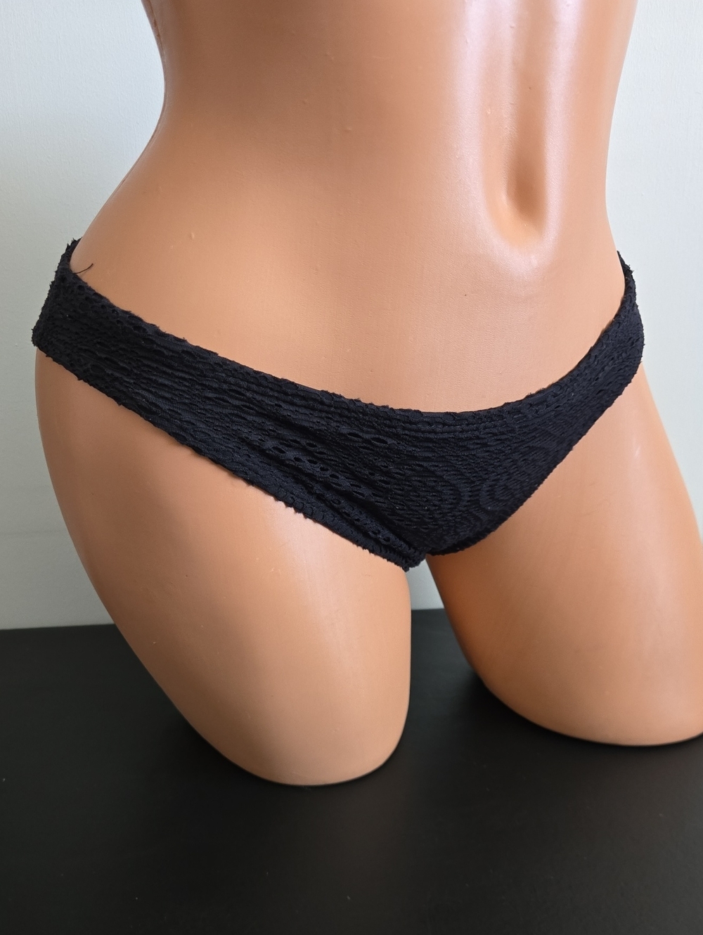No Boundaries Black Textured Bikini Bottoms